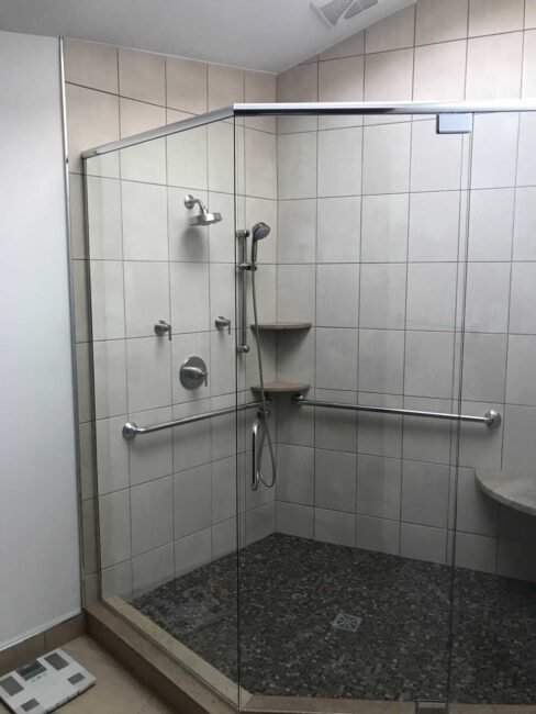New shower after bathroom remodeling in Canfield, OH