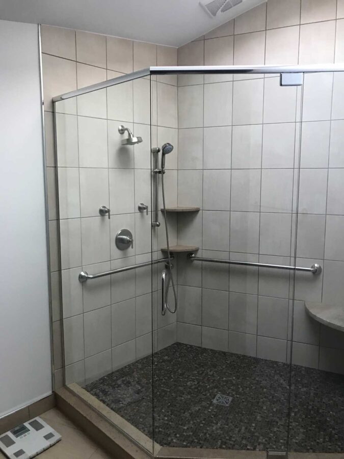 New shower after bathroom remodeling in Canfield, OH