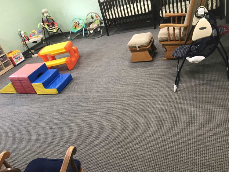 Carpet installation in a Girard, OH playroom